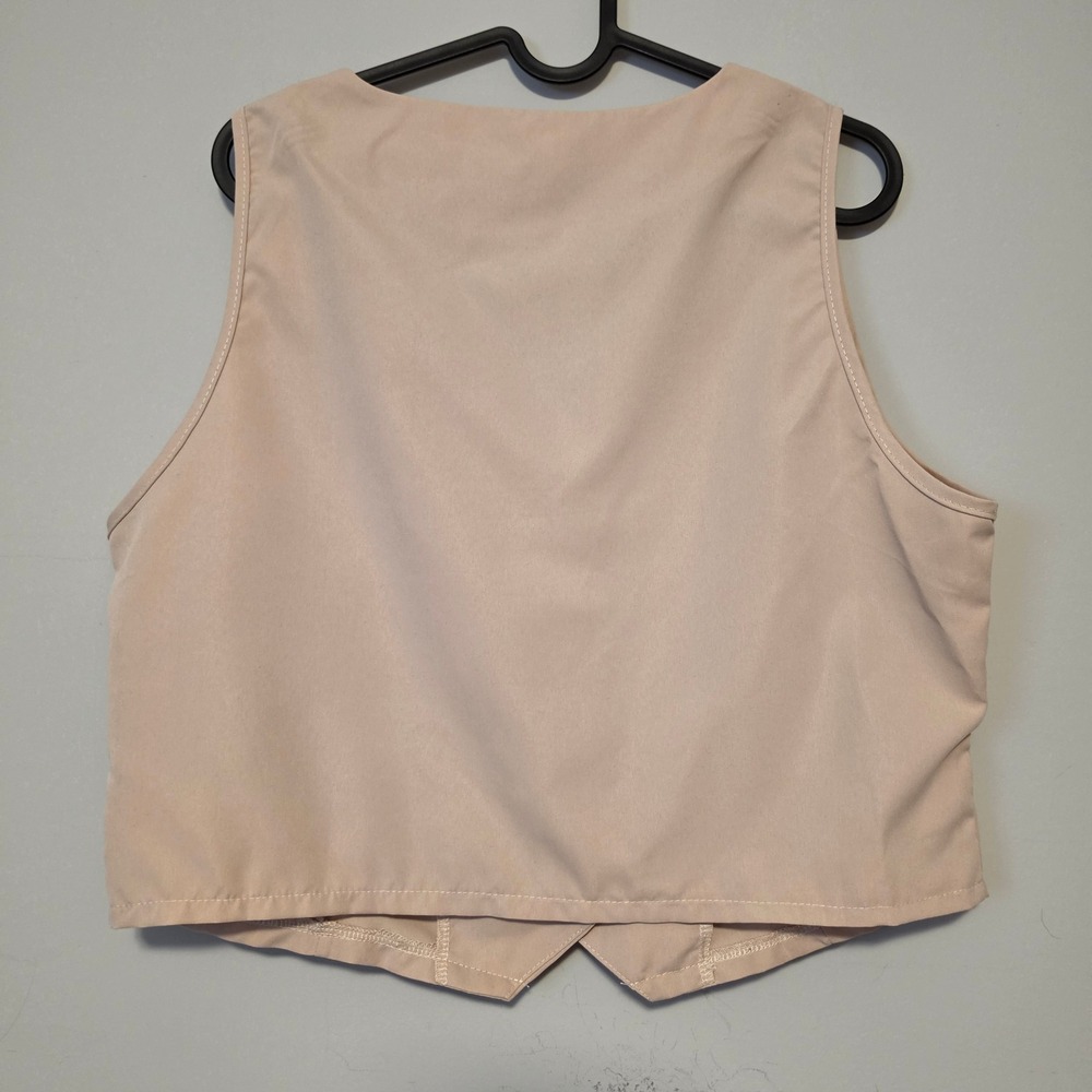 Lovito Solid Beige Vest and Shorts Co-ord Set Size XL US 12 - Picture 6 of 10